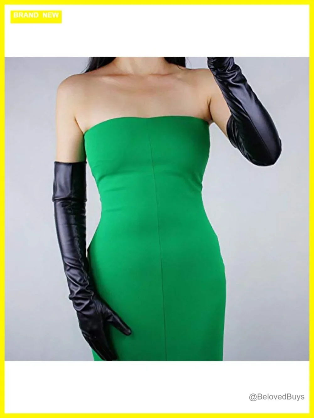 Faux Leather Opera Gloves 60cm 24in Long Stretch Party Evening Cosplay Costume